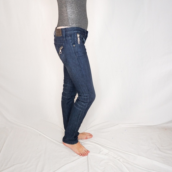 FRANKIE B Straight Leg Jeans 4 Deep Blue - Picture 2 of 5